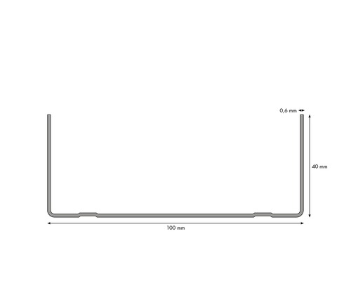 Nákres kovového profilu s rozměry