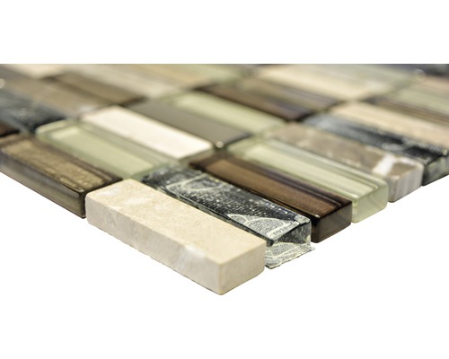 Mozaiková dlaždice ze skla a přírodního kamene