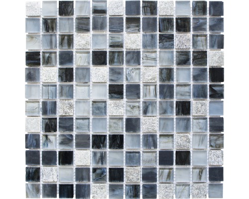 Mozaika XCR 2507 MIX ŠEDOČERNÁ 30,2x30,2 cm