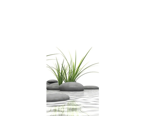 Ozdobné kameny a trávy ve vodě