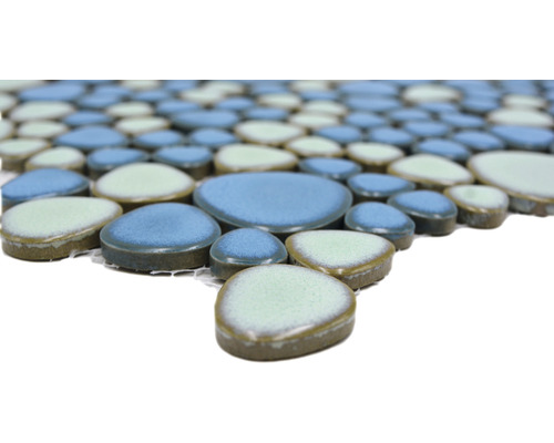 Mozaikové dlaždice se vzhledem kamene, modrá a zelená