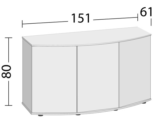 Skříňka pod akvárium o rozměrech 151x80x61 cm