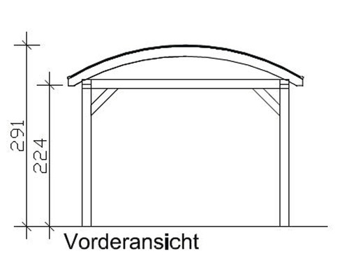 Technický nákres zastřešení terasy s rozměry