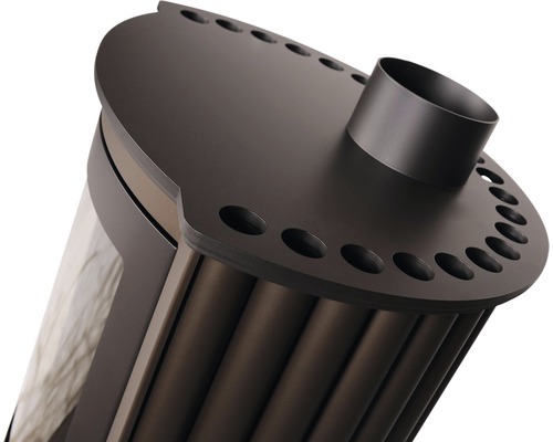 Detail kamen s připojením kouřovodu