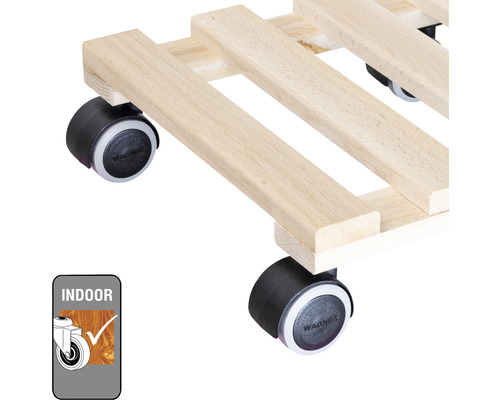 Dřevěný vozík na rostliny s kolečky pro vnitřní použití