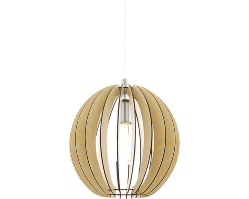 Závěsné svítidlo s dřevěnými stínidly kulovitého tvaru