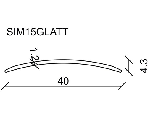 Technický výkres profilu s rozměry