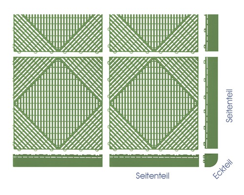 Různé prvky pro podlahové dlaždice, boční a rohový díl