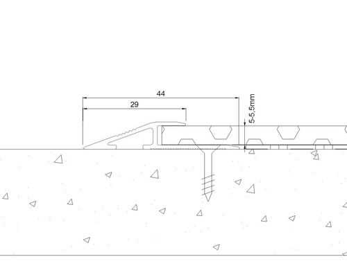 Nákres přechodového profilu s rozměry