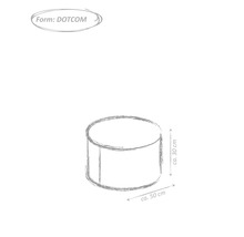 Nákres kulaté stoličky o rozměrech přibližně 50 cm x 30 cm.