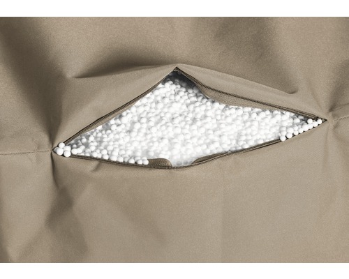 Výplň z polystyrenových kuliček v sedacím vaku