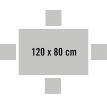 Stůl o rozměrech 120 x 80 centimetrů