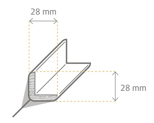 Rozměrový profil o velikosti 28 mm