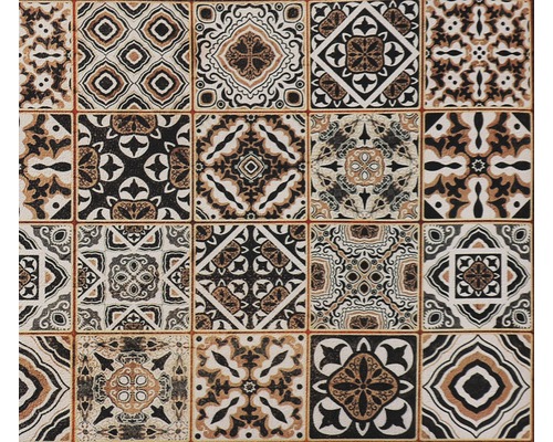 Vzor dlaždic s různými geometrickými a květinovými vzory