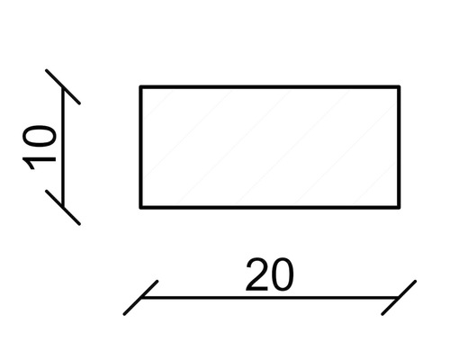 Technický výkres s rozměry 10 a 20