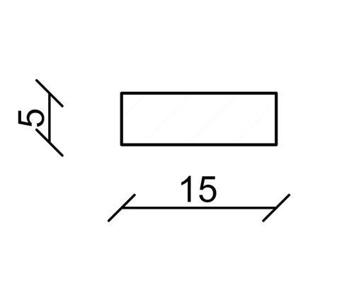 Technický výkres s rozměry 5 a 15
