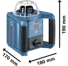 Rotační laser Bosch GRL 300 HV Professional s rozměry