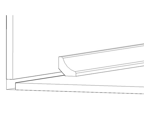 Ilustrace soklové lišty na stěně.