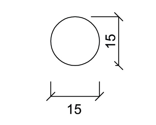 Technický nákres s rozměrem 15
