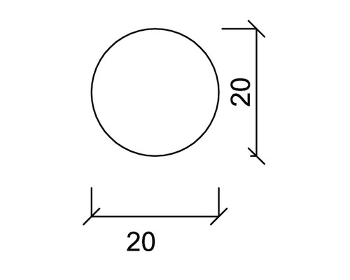 Nákres kruhu o průměru 20 milimetrů