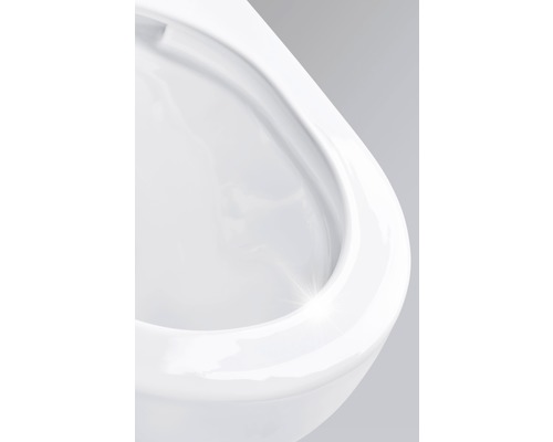 Detailní záběr bílého keramického WC bez oplachového kruhu