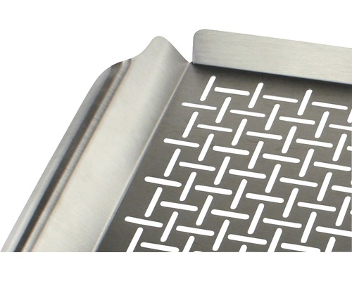 Nerezová odkapávací miska s perforovaným povrchem