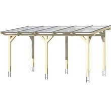 Dřevěný carport s průsvitnou střechou