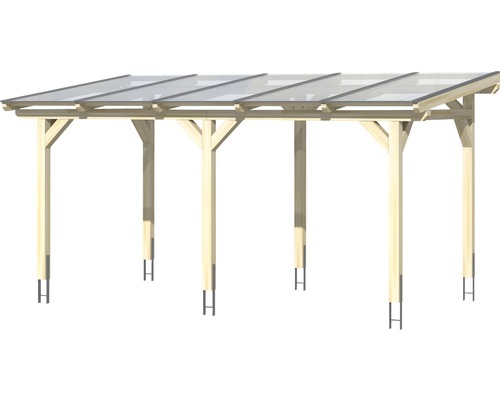 Dřevěný carport s průsvitnou střechou