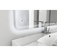 LED zrcadlo do koupelny s osvětlením dotykové zap/vyp 100 x 90 cm s podsvíceným pruhovaným designem IP44-thumb-6