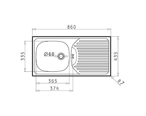Rozměry dřezu s odkapávací plochou