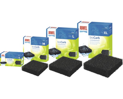 Juwel bioCarb filtrační houby s aktivním uhlím v různých velikostech pro akvária