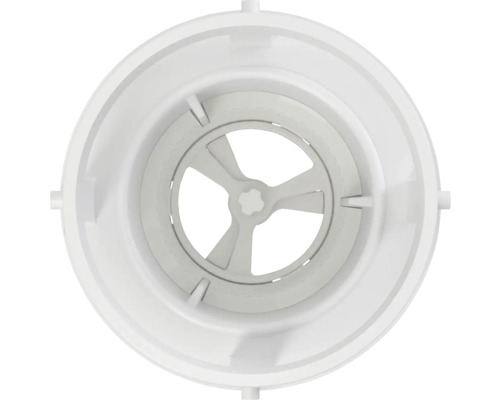 Pohled do bílé kulaté nádoby s tříramenným zařízením uvnitř