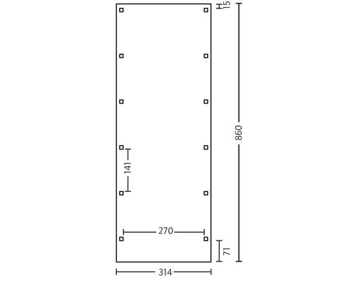 Technický výkres s rozměry