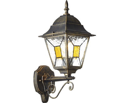 Starožitné venkovní nástěnné svítidlo se skleněnými panely