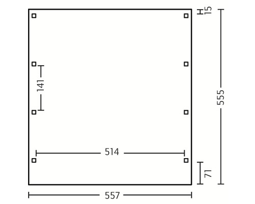 Technický výkres s rozměry výrobku