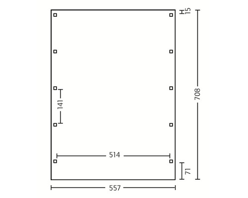 Technický výkres s rozměry