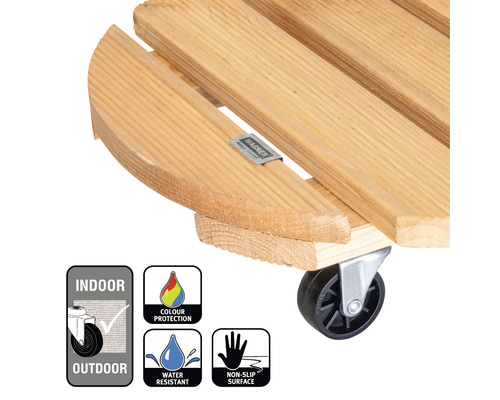 Dřevěný podstavec na kolečkách pro vnitřní i venkovní použití