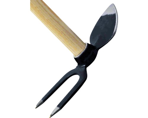 Kombinovaná motyka s dřevěnou násadou pro zahradnické práce