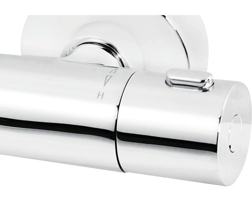 Detail termostatického ventilu s regulátorem teploty a bezpečnostní pojistkou