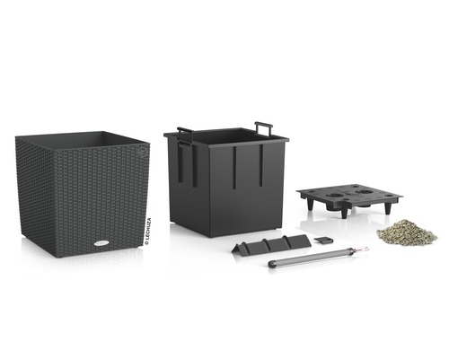 Kompletní sada květináče s vložkou, ukazatelem hladiny vody a substrátem