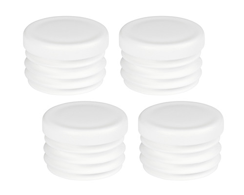 Čtyři trubkové zátky z plastu