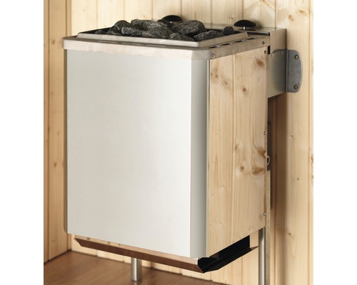 Saunová kamna z dřeva a kovu se saunovými kameny