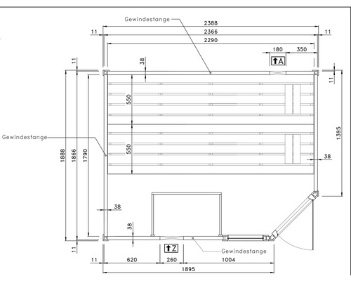 Technický výkres s rozměry