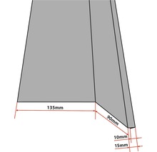 Závětrná lišta pro mansardy PRECIT Big Stone vnější 1000 mm 9005 černá-thumb-1