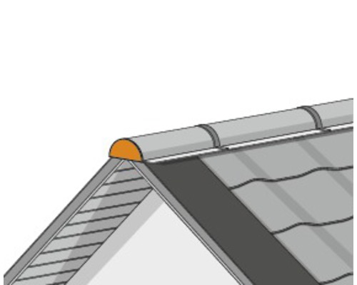 Střecha s hřebenovými taškami