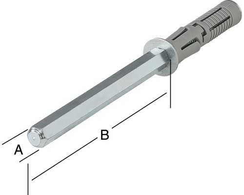 Kotevní šroub s metrickými rozměry A a B