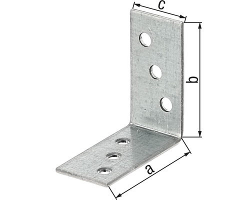 Kovový úhelník s otvory a rozměry