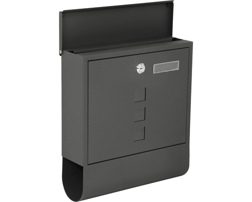 Ocelová poštovní schránka se zámkem, okénkem a přihrádkou na noviny