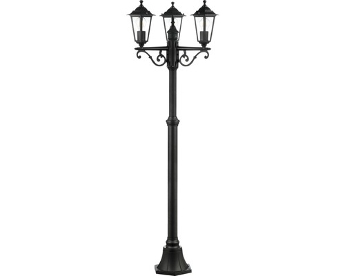 Černá tříramenná zahradní lampa pro venkovní použití