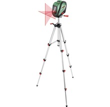Křížový laser na stativu s vodorovnými a svislými laserovými liniemi